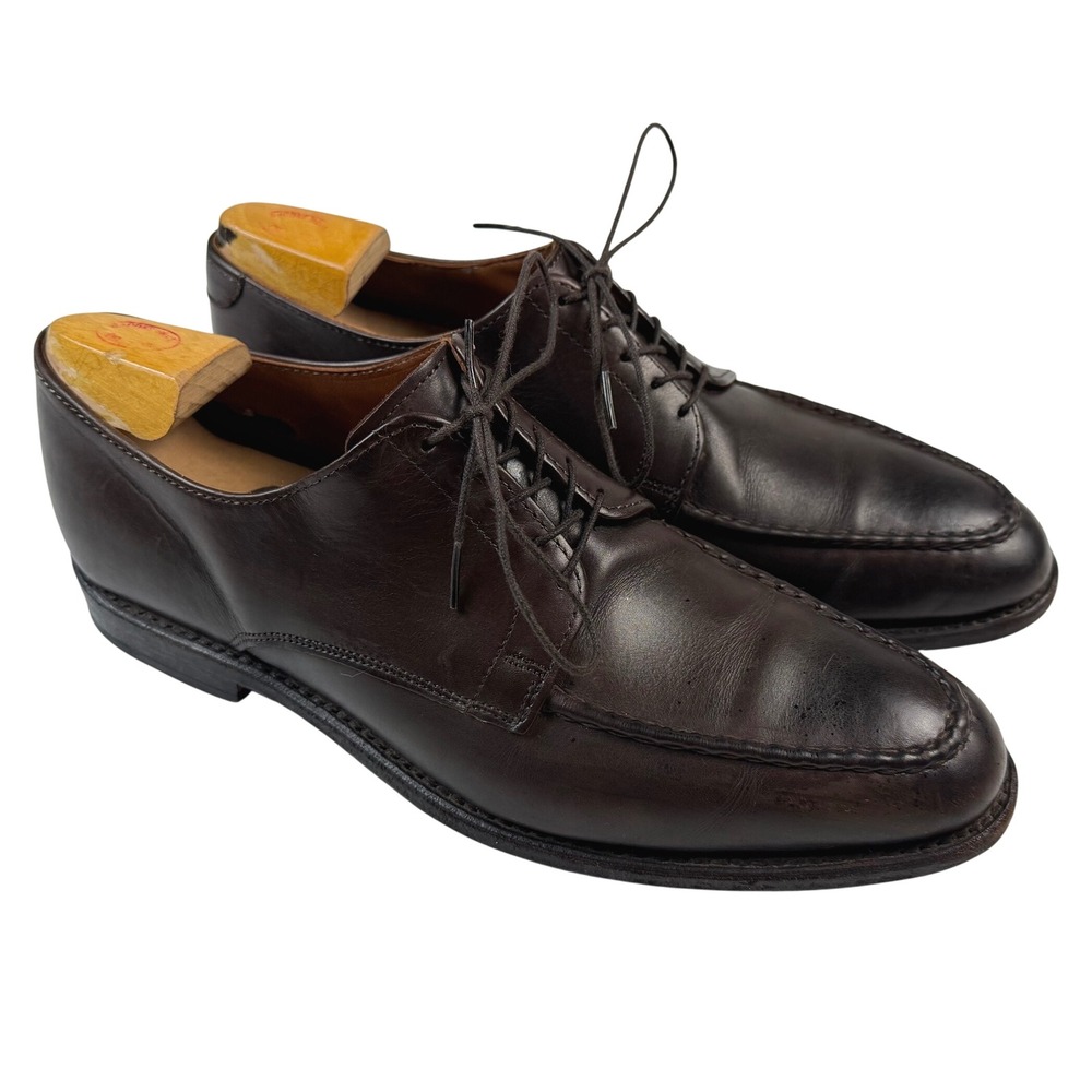 Allen Edmonds Powell Mens 9.5 D Dark Brown Leather Split Toe Derby Shoes USA